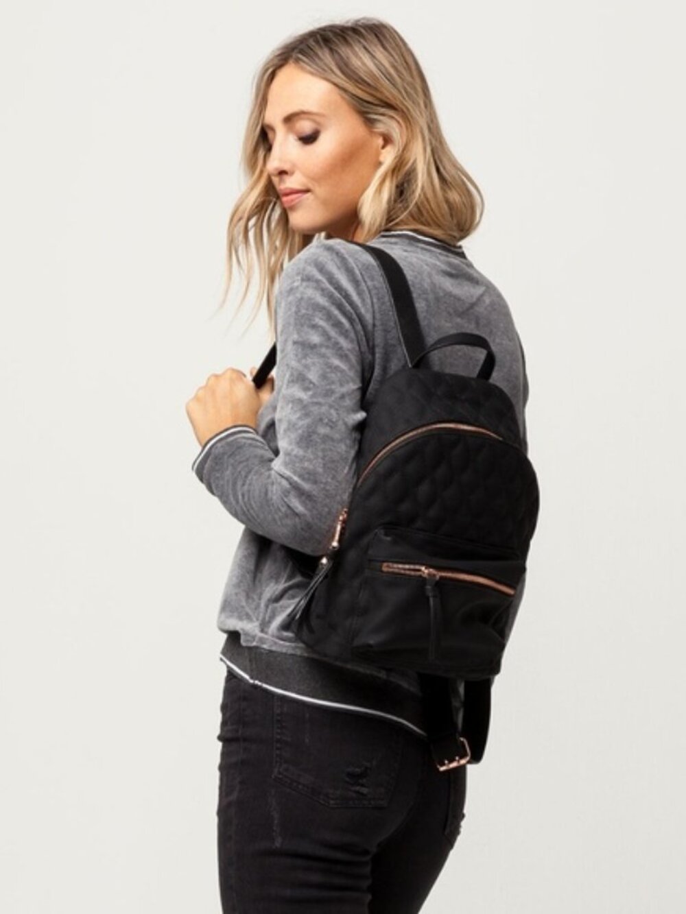 Violet Ray Quilted Mini Backpack